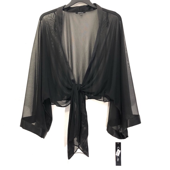 Onyx Nite Other - Onyx Nite Sheer Mesh Tie Front Lingerie Cover Up